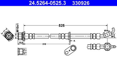Тормозной шланг ATE 24.5264-0525.3