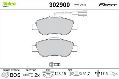 Bremžu uzliku kompl., Disku bremzes VALEO 302900