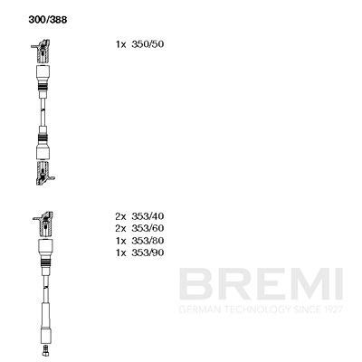 Комплект проводов зажигания BREMI 300/388