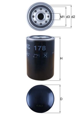 MAHLE KC178 Degvielas filtrs