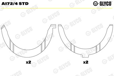 Дистанционная шайба, коленчатый вал GLYCO A172/4 STD