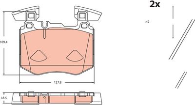 Bremžu uzliku kompl., Disku bremzes TRW GDB2552