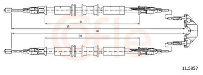Тросик, cтояночный тормоз COFLE 11.5857