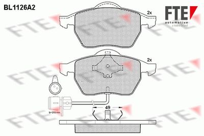 Комплект тормозных колодок, дисковый тормоз FTE 9010038