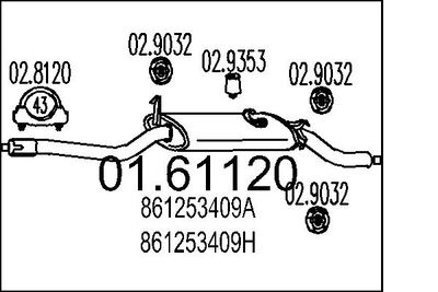 Глушитель выхлопных газов конечный MTS 01.61120