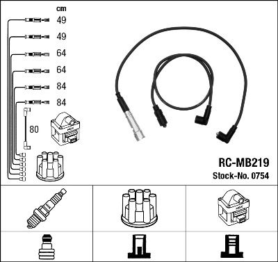 Augstsprieguma vadu komplekts NGK 0754