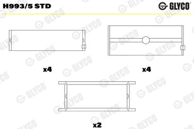 Подшипник коленвала GLYCO H993/5 STD