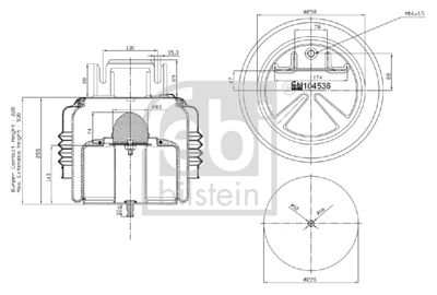 Pneimoatsperes spilvens, Pneimopiekare FEBI BILSTEIN 104536