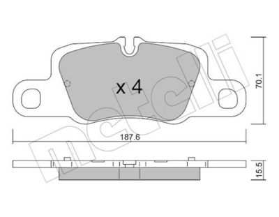 Bremžu uzliku kompl., Disku bremzes METELLI 22-1257-0