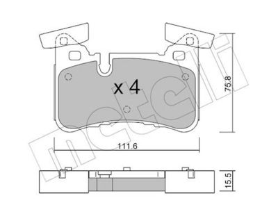 Bremžu uzliku kompl., Disku bremzes METELLI 22-1199-0