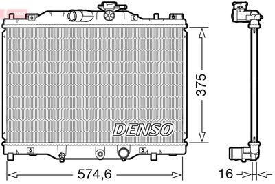 Радиатор, охлаждение двигателя DENSO DRM44043