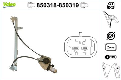 Stikla pacelšanas mehānisms VALEO 850318