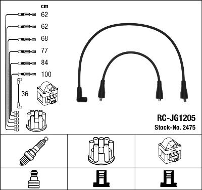 Augstsprieguma vadu komplekts NGK 2475