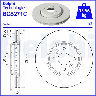 Тормозной диск DELPHI BG5271C