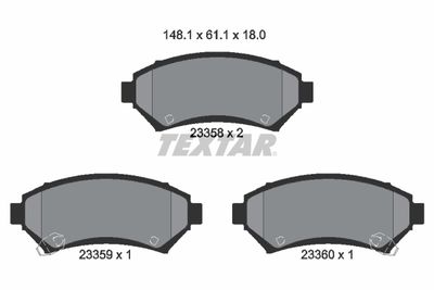 Комплект тормозных колодок, дисковый тормоз TEXTAR 2335801