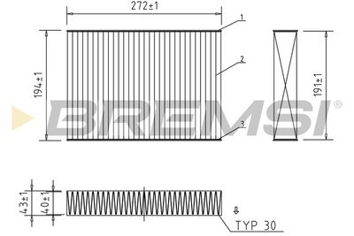 Фильтр, воздух во внутренном пространстве BREMSI FC2588C