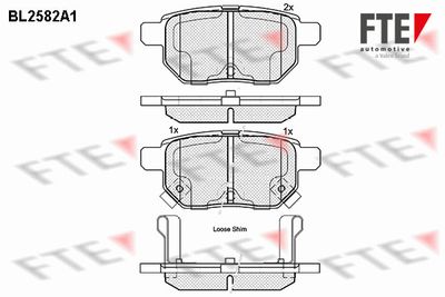 Комплект тормозных колодок, дисковый тормоз FTE 9010832