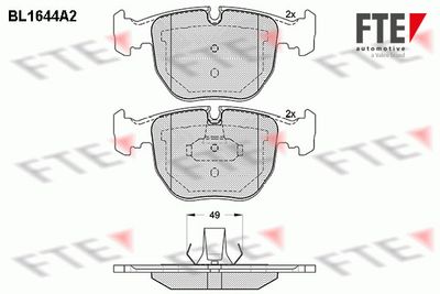 Комплект тормозных колодок, дисковый тормоз FTE BL1644A2
