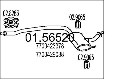 Vidējais izpl. gāzu trokšņa slāpētājs MTS 01.56520