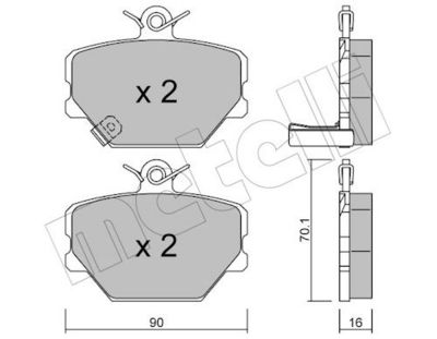 Комплект тормозных колодок, дисковый тормоз METELLI 22-0341-0