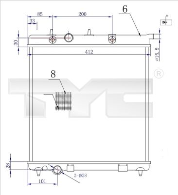 Radiators, Motora dzesēšanas sistēma TYC 705-0072-R