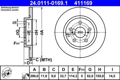 Тормозной диск ATE 24.0111-0169.1