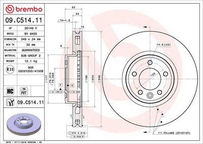 Bremžu diski BREMBO 09.C514.11