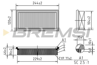 Воздушный фильтр BREMSI FA1030