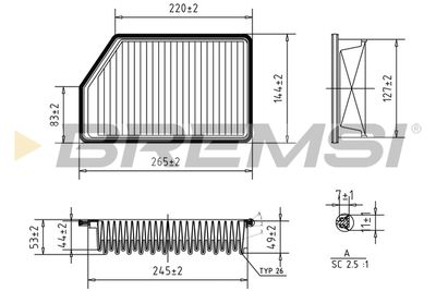 Воздушный фильтр BREMSI FA1200