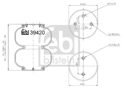 Pneimoatsperes spilvens, Pneimopiekare FEBI BILSTEIN 39420