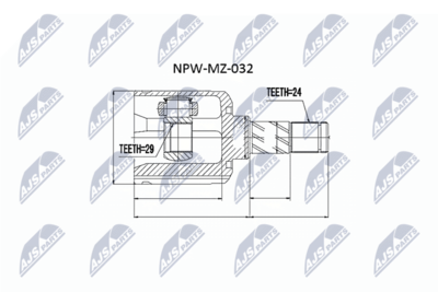 Шарнирный комплект, приводной вал NTY NPW-MZ-032