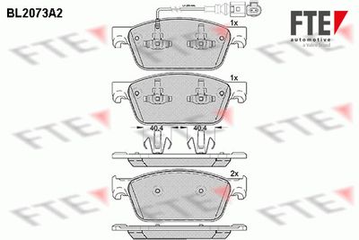 Bremžu uzliku kompl., Disku bremzes FTE 9010657