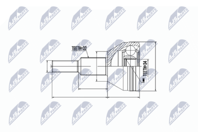Шарнирный комплект, приводной вал NTY NPZ-CH-016