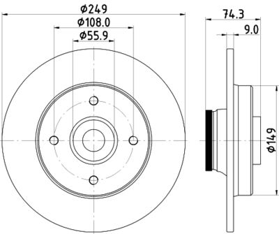 Bremžu diski HELLA PAGID 8DD 355 123-301