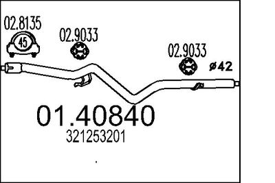 Izplūdes caurule MTS 01.40840