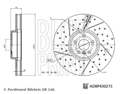 Тормозной диск BLUE PRINT ADBP430215