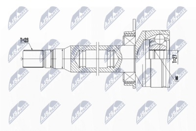 Шарнирный комплект, приводной вал NTY NPW-VV-101