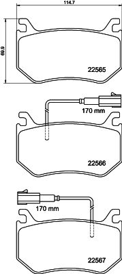 Bremžu uzliku kompl., Disku bremzes HELLA PAGID 8DB 355 039-031