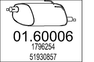Глушитель выхлопных газов конечный MTS 01.60006