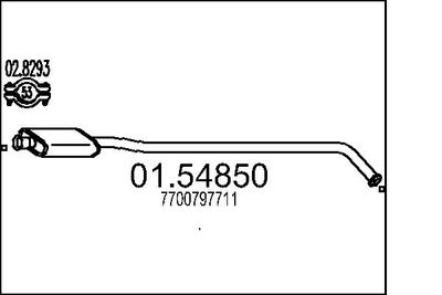 Vidējais izpl. gāzu trokšņa slāpētājs MTS 01.54850