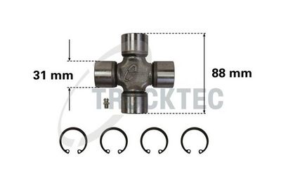Šarnīrs, kardānvārpsta TRUCKTEC AUTOMOTIVE 02.34.012