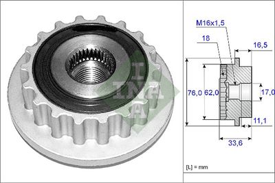 Механизм свободного хода генератора Schaeffler INA 535 0118 10