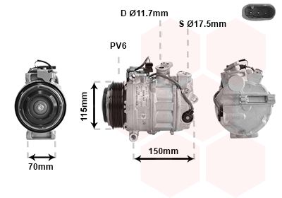 Компрессор, кондиционер VAN WEZEL 3001K707