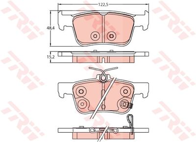Bremžu uzliku kompl., Disku bremzes TRW GDB2252