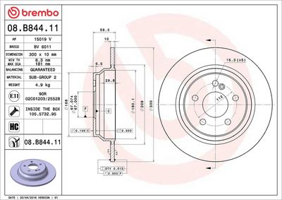 Bremžu diski BREMBO 08.B844.11