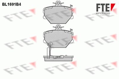Bremžu uzliku kompl., Disku bremzes FTE 9010303