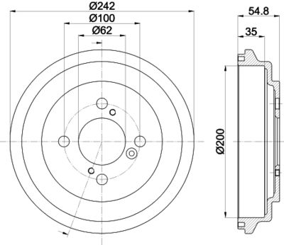 Bremžu trumulis HELLA PAGID 8DT 355 303-291
