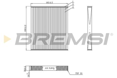 Фильтр, воздух во внутренном пространстве BREMSI FC0887