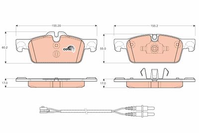 Bremžu uzliku kompl., Disku bremzes TRW GDB1929
