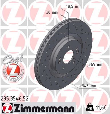 Bremžu diski ZIMMERMANN 285.3546.52